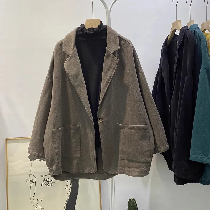 

Женский свободный костюм с длинным рукавом, куртка с V-образным вырезом, хлопковое пальто, новинка зимы 2023