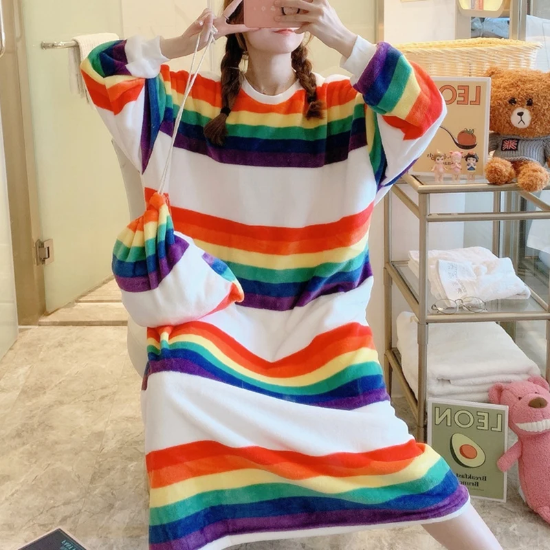 Winter Romper Sleepwear Warm Flannel Nightwear One-piece Clothes Cute Cartoon Girls Jumpsuit Homewear Flannel Pajamas