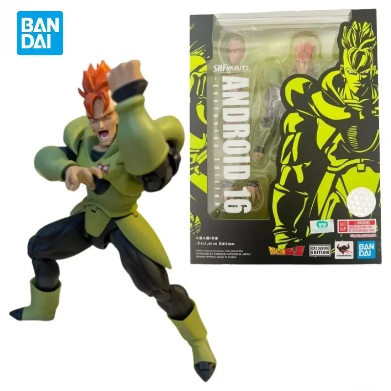 В наличии оригинальная аниме-фигурка Bandai Dragon Ball SHF Sdcc Android 16 сборка Коллекционная
