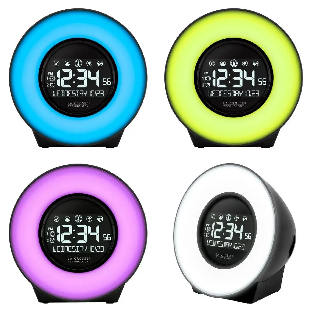 

Innovative Multi-Color Lighted Alarm Clock with Nature Sound, USB Port & 7 Nature Sounds - C83117, Perfect for Home or Office Us