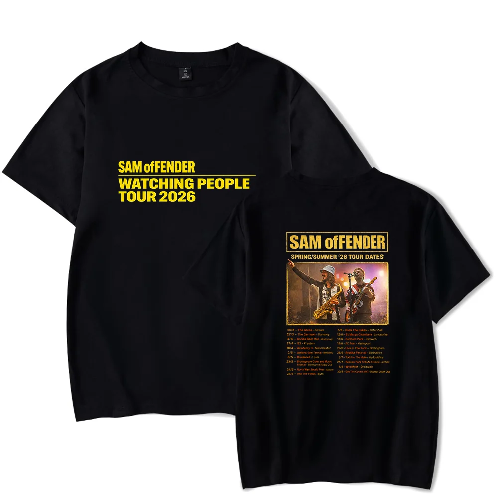 Фото Футболка с принтом Sam Fender 2026 Tour: мерч для фанатов, крутые топы с принтом для мужчин и женщин, уличная одежда №1