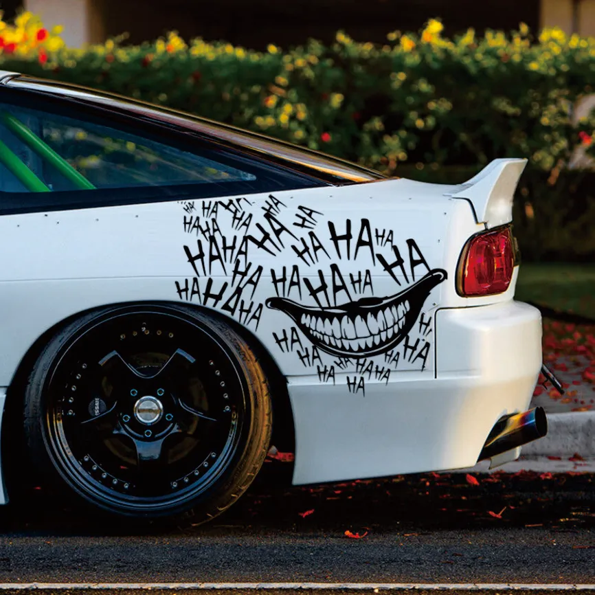 Современный Джокер Смех HAHA автомобильная наклейка на палочки водостойкий бампер