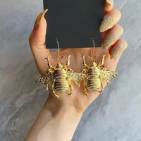 large antique goldsilvertone bee hoop earrings honey bee jewelry gift for teacher mother animal dangle hoops with bumblebee