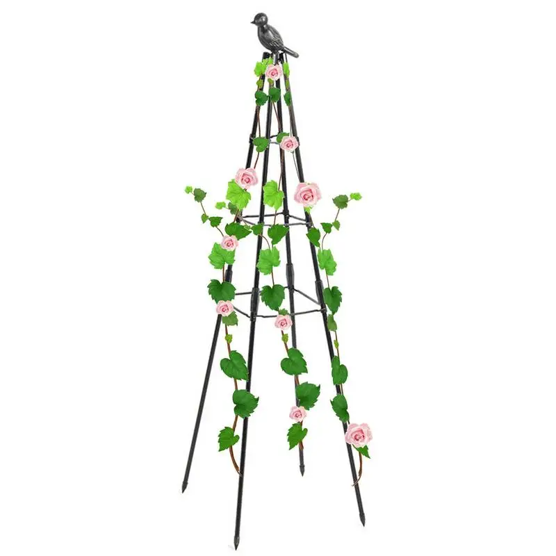

Garden Trellis Obelisk Trellis For Climbing Plants Outdoor Metal Plant Climbing Trellis With Bird Sculpture For Potted Plants