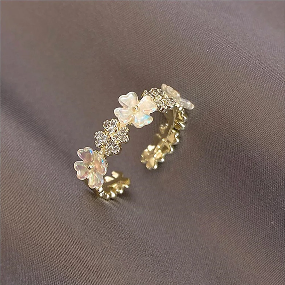 

2022 Korea New Exquisite Shell Flower Ring Temperament Sweet Simple Opening Ring Women's Jewelry Fashion Adjustable Rings Gifts