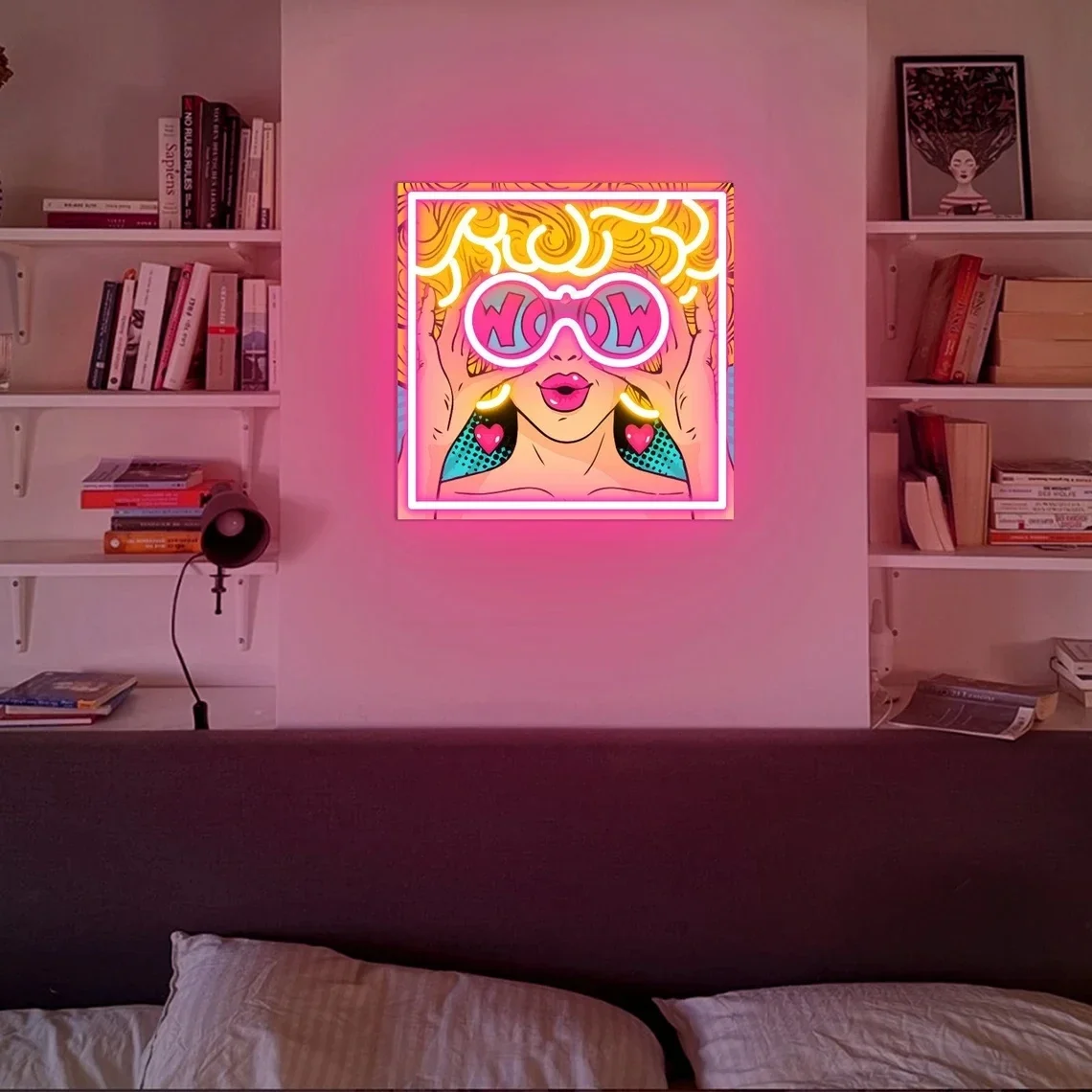 Wow Lady Pop Art светодиодный неоновая вывеска украшение комнаты именной