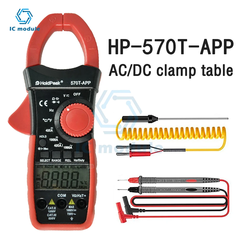 

Digital Clamp AC/DC Clamp Meter Multimeter 1000V with APP