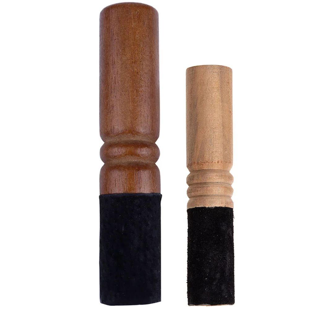 

2 Pcs Classic Knock Stick Yoga Accessories Singing Bowl Wrapped Mallet Wood Wooden