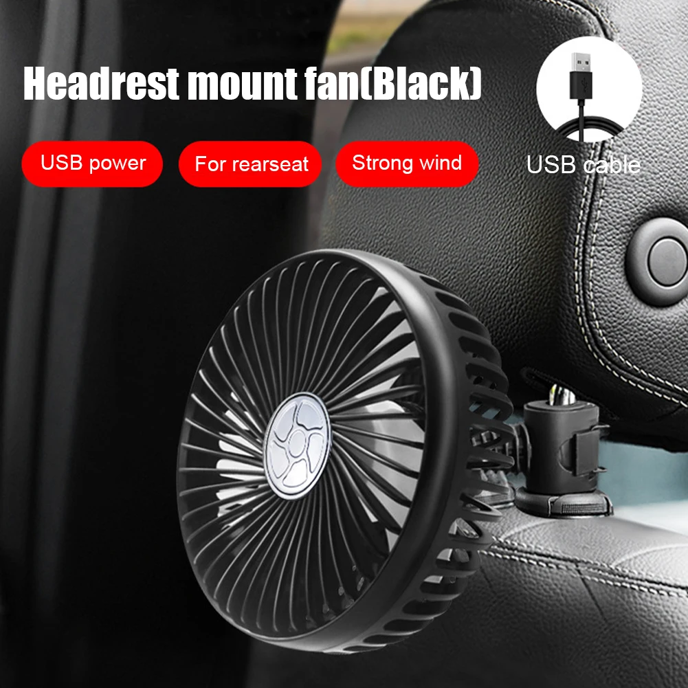 

Car Fan Dual Head 12V/24V Cooling Fan 3 Speeds Adjustable for Front Back Seats Low Noise Auto Cooler Air Fan Car Accessories