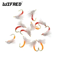 wifreo 8pcslot 16 serendipity nymph fly trout panfish salmon fishing flies emerging midge nymph orange red