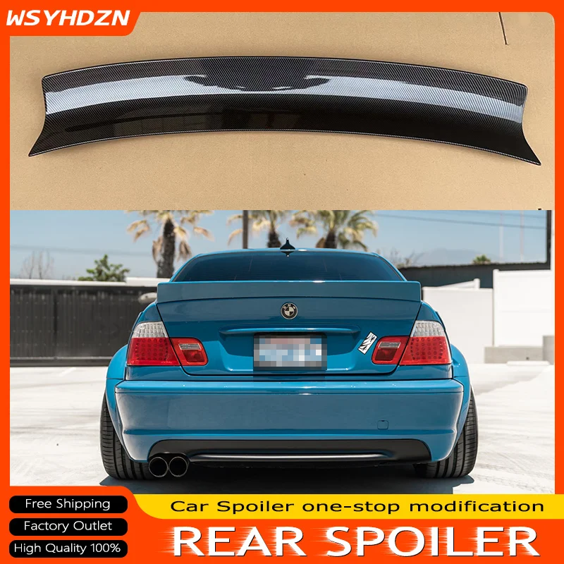 

Для BMW 3 серии E46 M3 316i 318i 320i 323i 325i 328i 330i Седан 1998-2006 АБС-пластик углеродное волокно задний спойлер крыло
