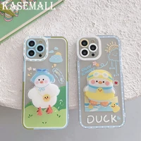 lovely swim duck soft case for xiaomi mi 8 9 10 11 lite 12 pro redmi note 8 9 pro k20 k30 k40 silicone transparent clear cover