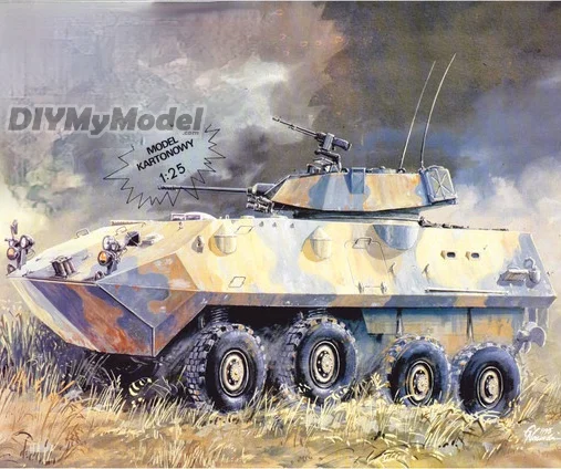 

DIYMyModeI USA Lav-25 TVA piranha II two wheeled infantry DIY Handcraft Paper Model KIT Handmade Toy Puzzles Gift Movie props