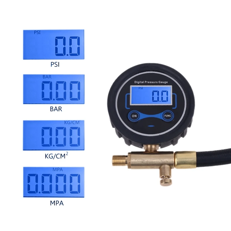 

Digital Tire Pressure Gauge Air Compressor Inflatin Tube Hose 200PSI with Deflation for cars Trucks and Bicycles KXRE