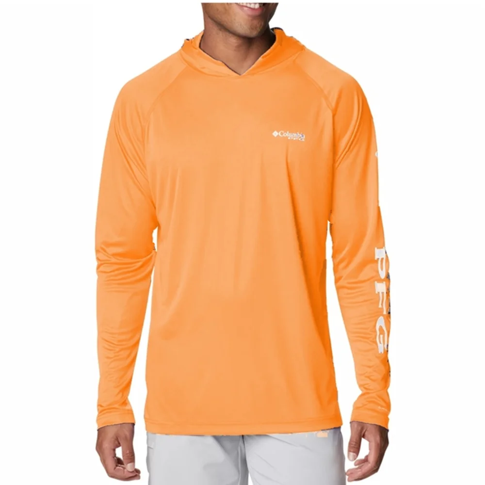 Men's Fishing Hoodie Shirts Summer Long Sleeve Sun Protection Fishing Clothing Camisa De Pesca Performance Lightweight Jerseys