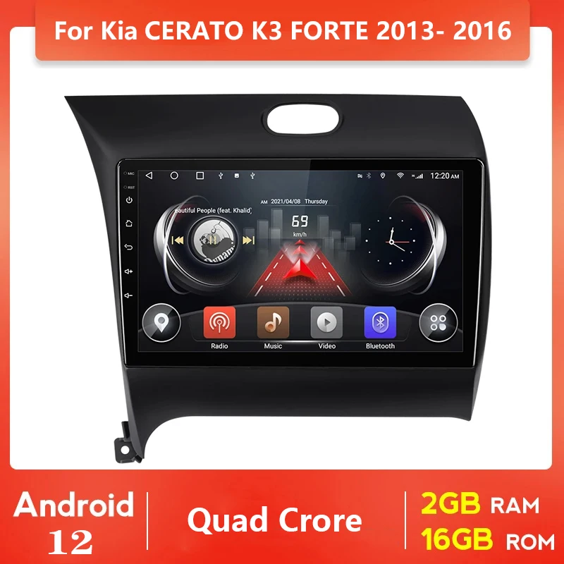 

Android 12 2 Din 9" touch screen Car Radio Player Navigation Multimedia video For KIA K3 Cerato Forte 2013 2014-2016 2 din gps
