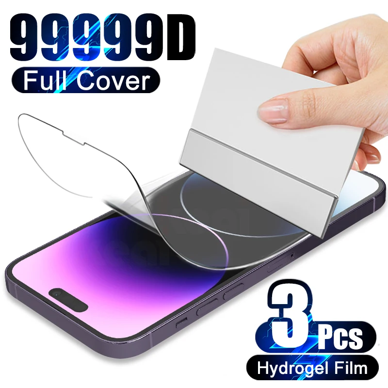 

Гидрогелевая Защитная пленка для Apple iPhone 14 13 11 12 Pro Max Mini XS XR X 7 8 6 6s Plus SE 2, аксессуары для защиты экрана с полным покрытием, 3 шт.