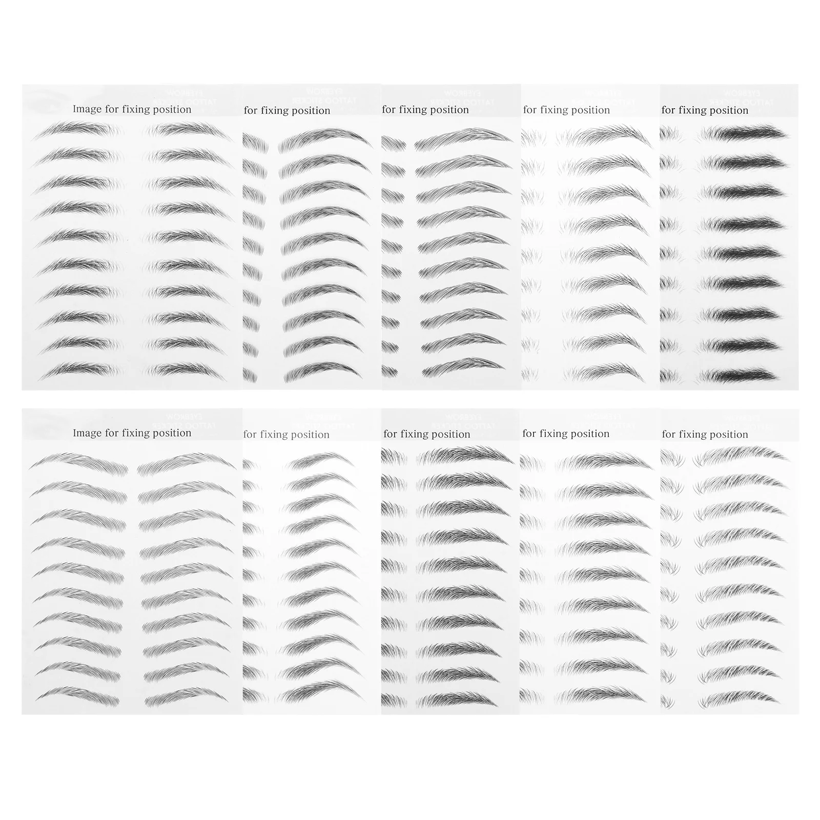 

10 Sheets Temporary Chic Stylish Fake Stickers Brow Tattoos Tattoos Stickers