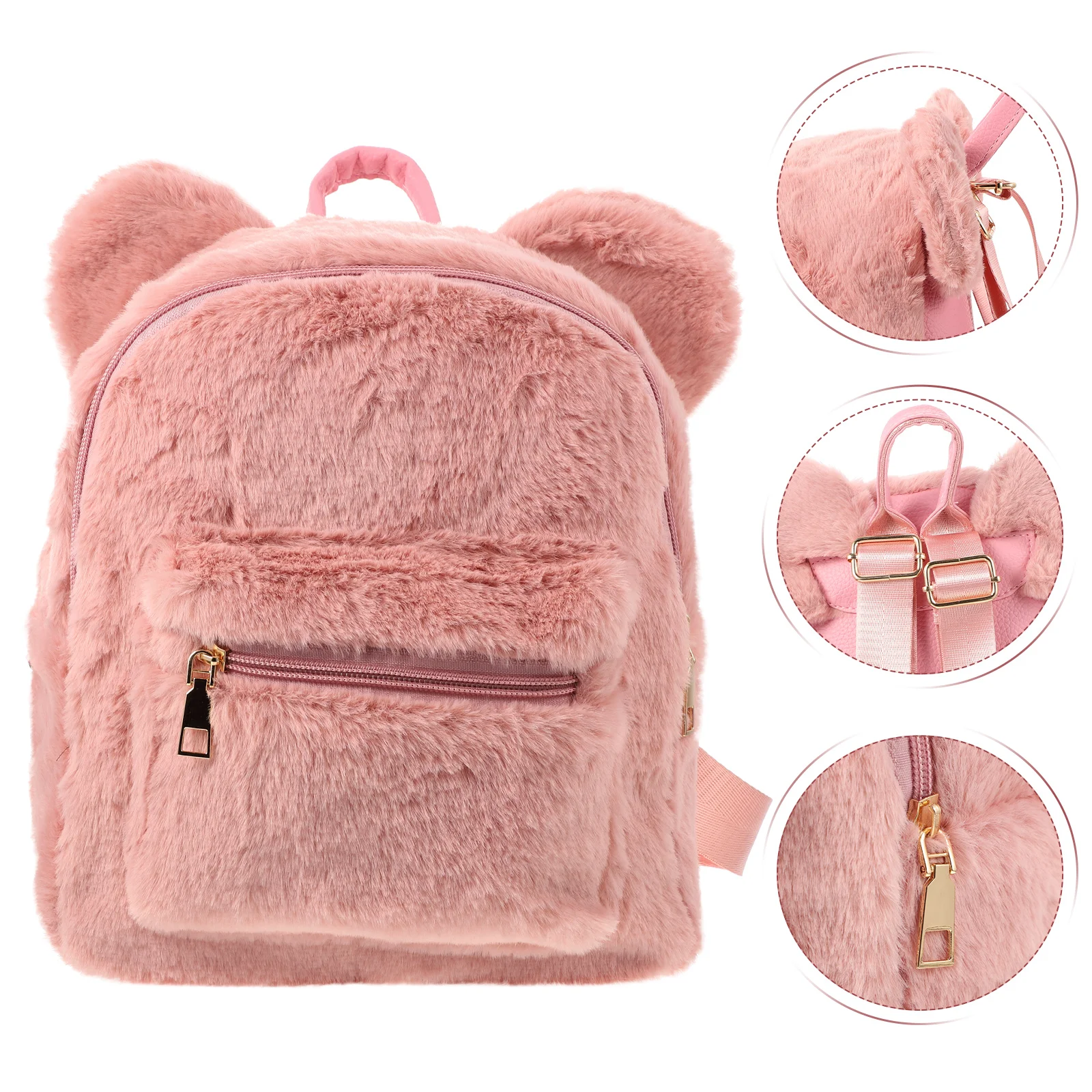 

Mini Shoulder Bag Women Furry Backpack Handbag Plush Junior High School Student