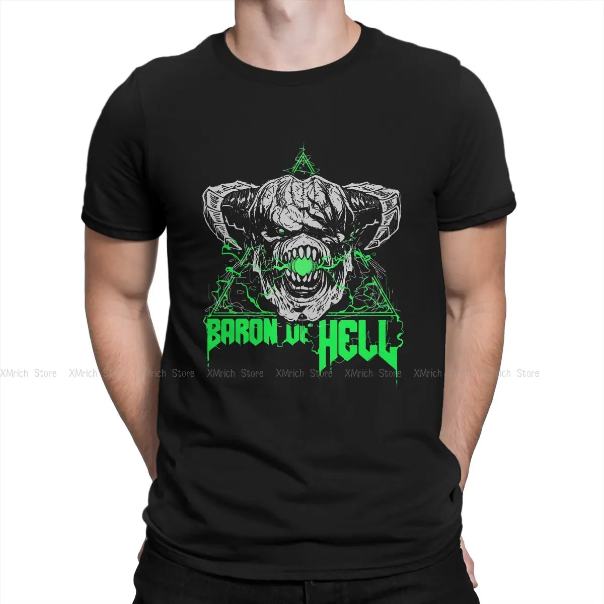 

Baron T-Shirts Men Doom Eternal Slayer Hell Doomguy Seraphim Game Vintage Cotton Tee Shirt Crew Neck Short Sleeve T Shirts