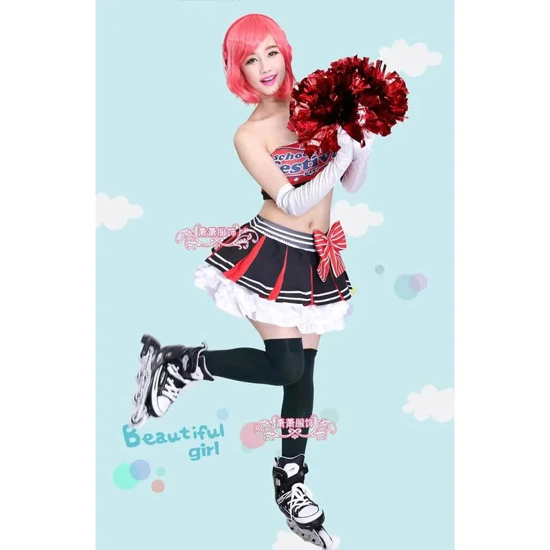 Фото Love Live October Sports Cheerleader Nico Yazawa Honoka Kotori Tojo Maki Экипировка Униформа Аниме Lovelive Cheer Косплей Костюм №1