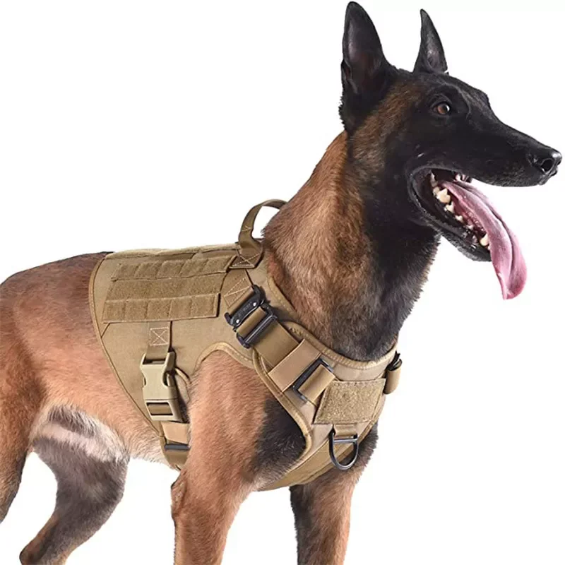 

2023 Tactical Dog Harness Vest Set Pet Training Vest Dog Harness And Leash Set Outdoor Camouflage Large Dog Vest Chest Harness C