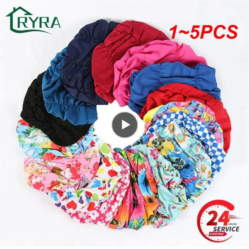 

1 ~ 5 шт., эластичная нейлоновая шапка-тюрбан для купания в бассейне