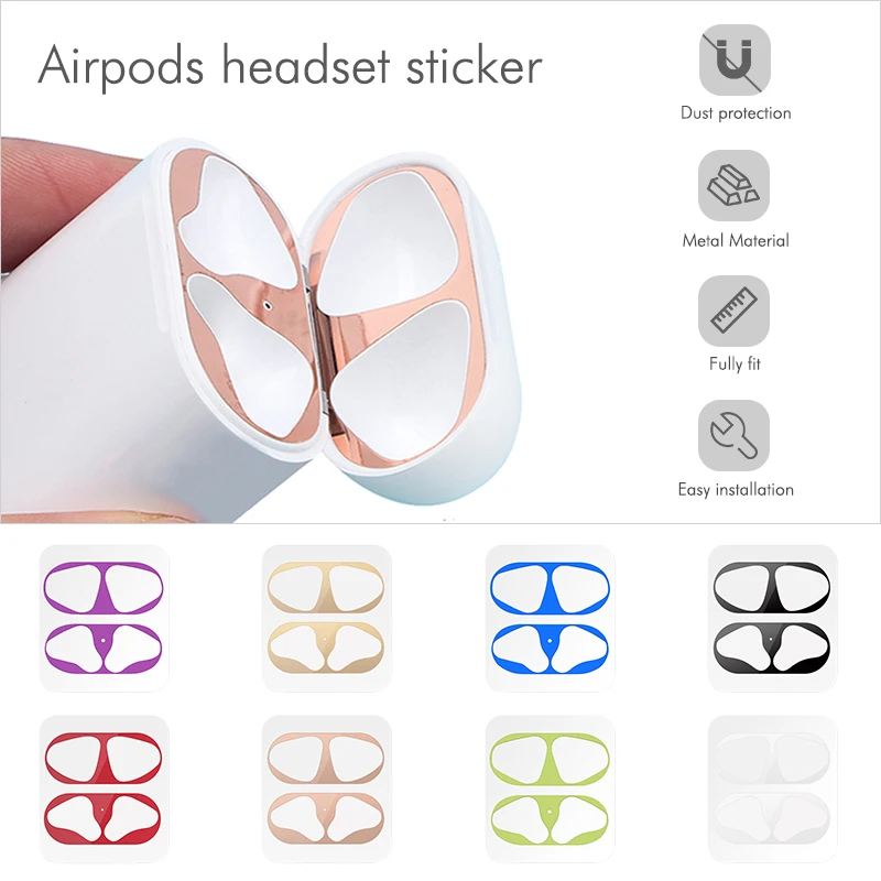 

Dust-proof Scratchproof Sticker For AirPods 1 2 3 Sticker Dust Guard Protective Earphone Film For Apple AirPods 2 1 Pro 3 Covers