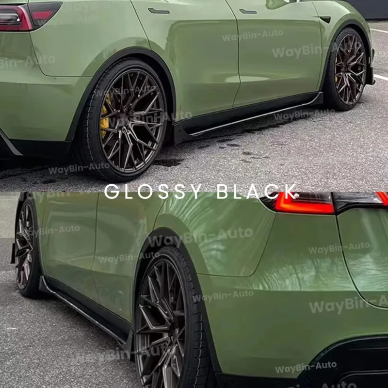 Фото Боковой сплиттер BOMP Fast Aero для Tesla New Model Y Juniper 2017-2025, обвесы для Model 3 Highland, глянцевые автомобильные аксессуары. №3