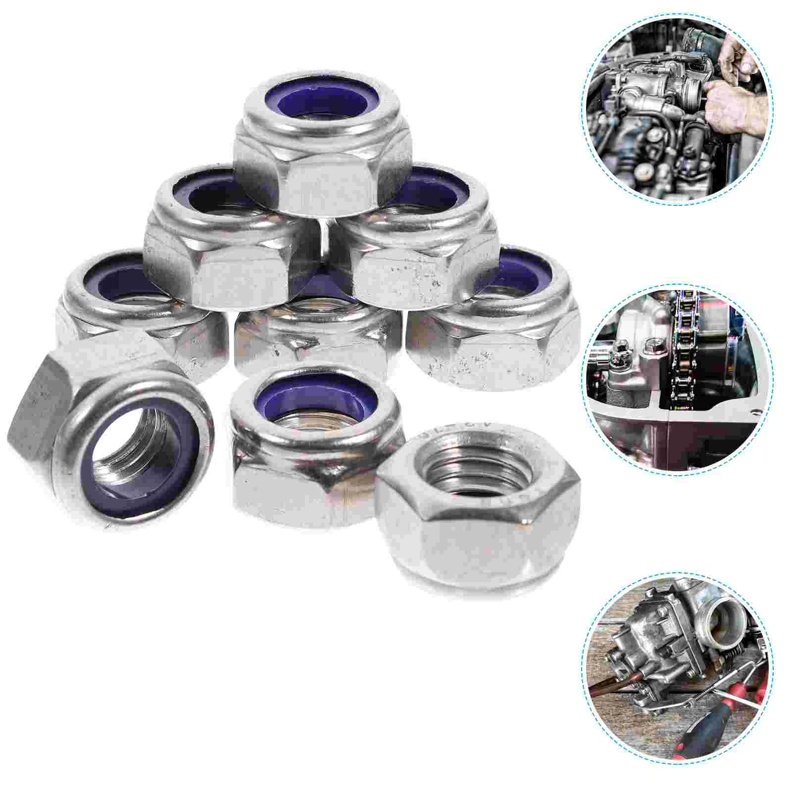 

20pcs Practical Replacement Stainless Steel Lock Nuts With Nylon Insert Nylon Insert Locknut Insert Locknut