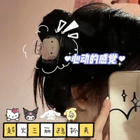 sanrio hellokitty mymelody kuromi cinnamoroll pompom purin kawaii new transparent hair clip cartoon girl hair accessories