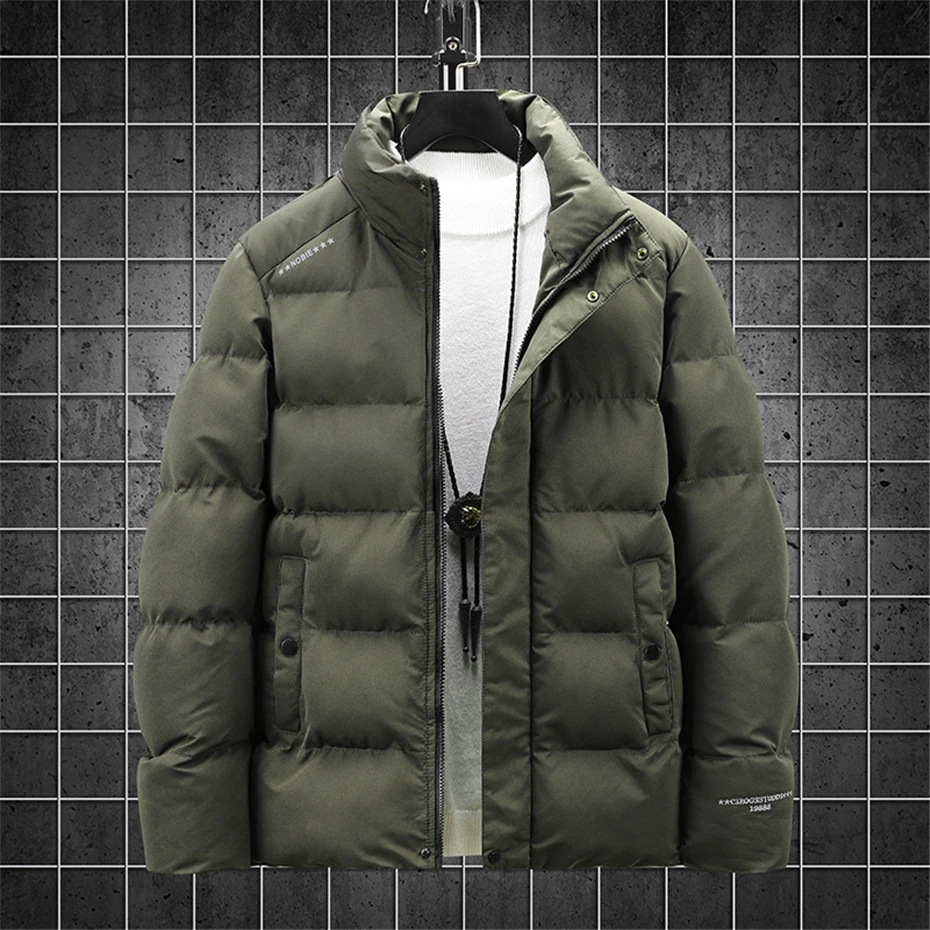 

Winter Jacket Men Autumn Thick Cotton Padded Warn Jackets Casual Cold Coats Windbreaker Male Black Overcoats Plus Size 7XL 8XL