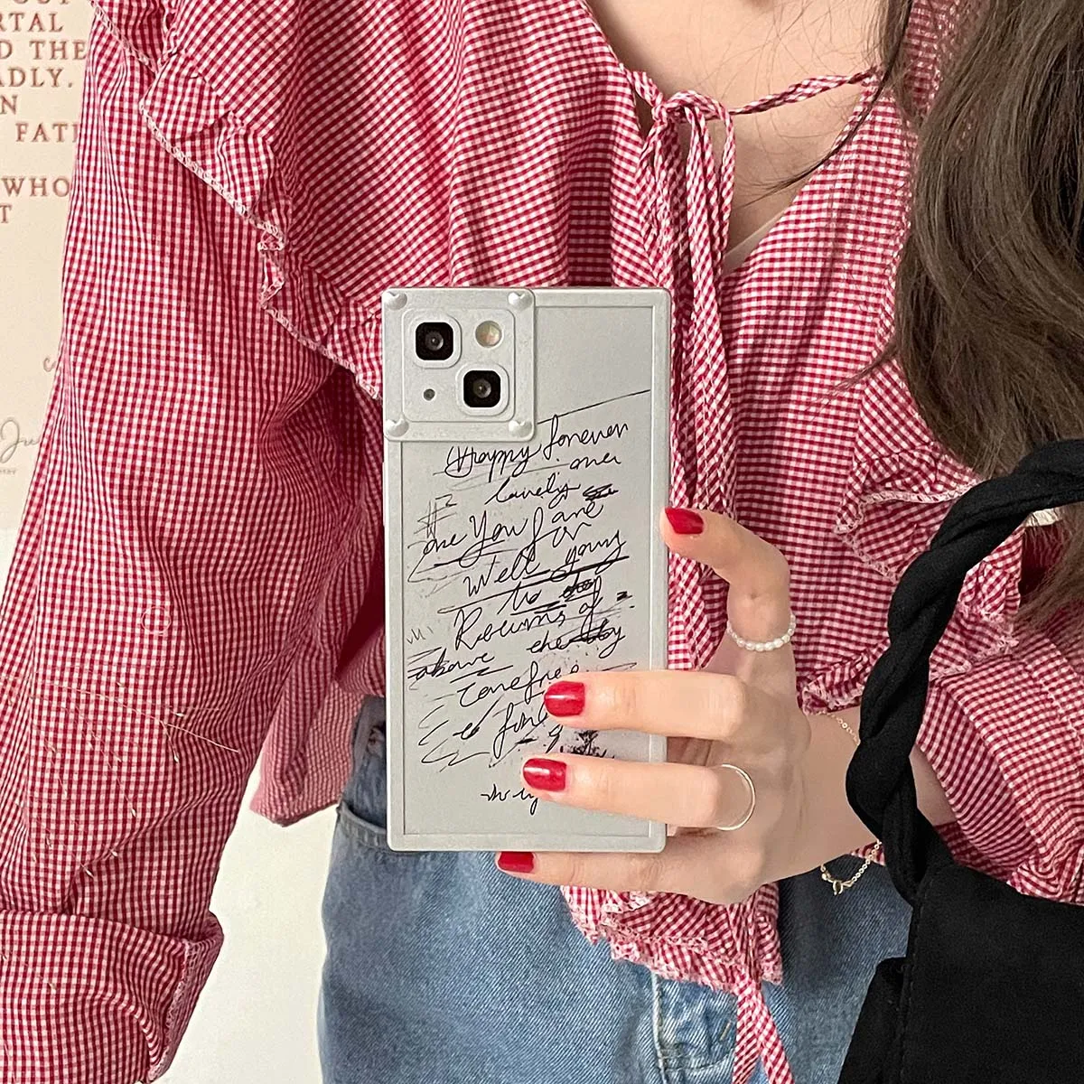 

Silvery Square Soft Back Covers For iPhone 14 13 12 11 XS Pro Max Plus X XR Full Coverage Lens Protection Art Phone Case New