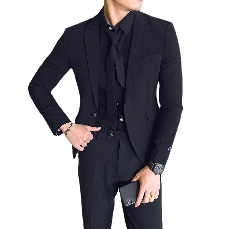 

New High Quality (suit + Shirt + Trousers) Business Suit Fashion Casual Slim Fit Formal Dress Wedding Dress Three Sets of Suits