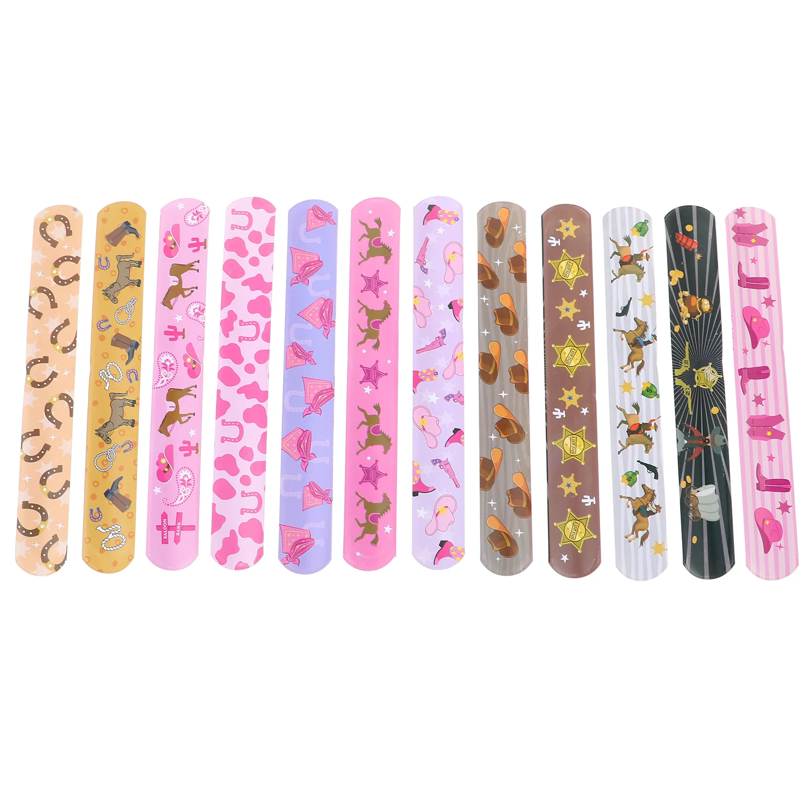 

12 Pcs Para Mesas Fiesta Cartoon Slap Bracelets Wrist Band Vestidos Cute Pvc Patting Sillas Fiestas