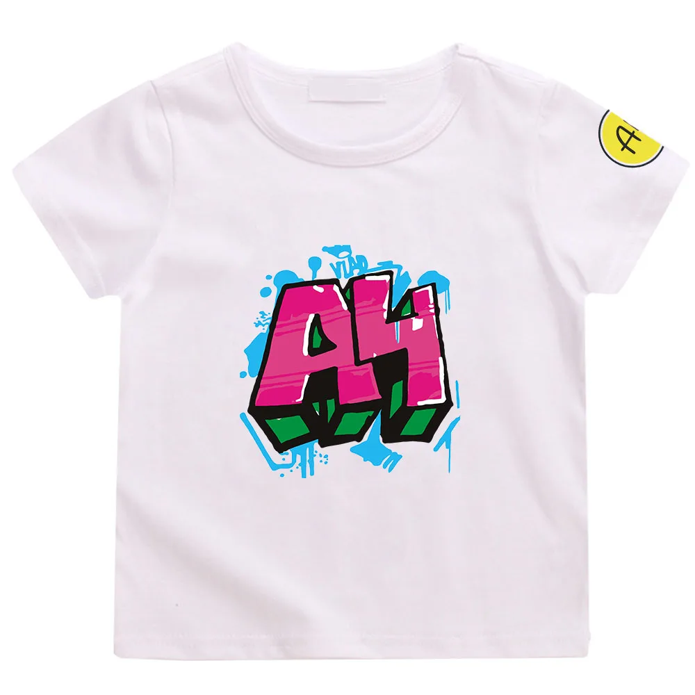 

T Shirts A4 Children's 100% Cotton Short Sleeve T-Shirt Tops Merch A4 Printing Family Clothing Girl Boy's Tees Men's Clothes