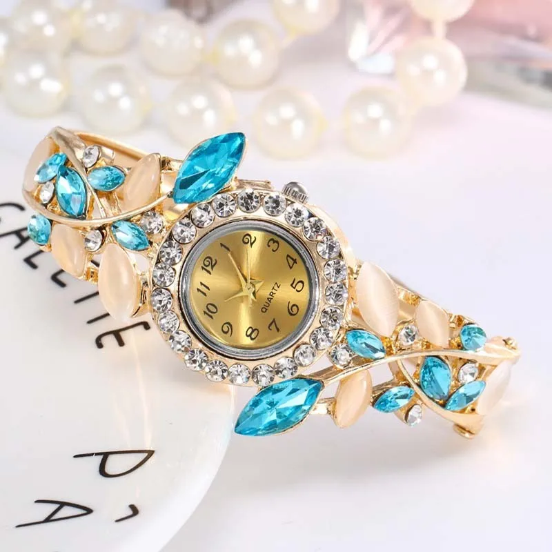 Exquisite  Encrusted Crystal Bracelet, Sparkling All Diamond Jewelry Dial, Luxurious Women's Watch