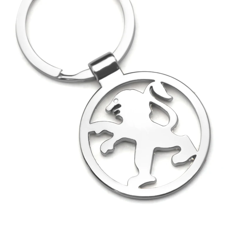 

1Pcs Stainless Metal Styling Keyring Steel Round Flat Line Key Holder For Peugeot 108 406 407 408 206 207 208 306 307 308 508