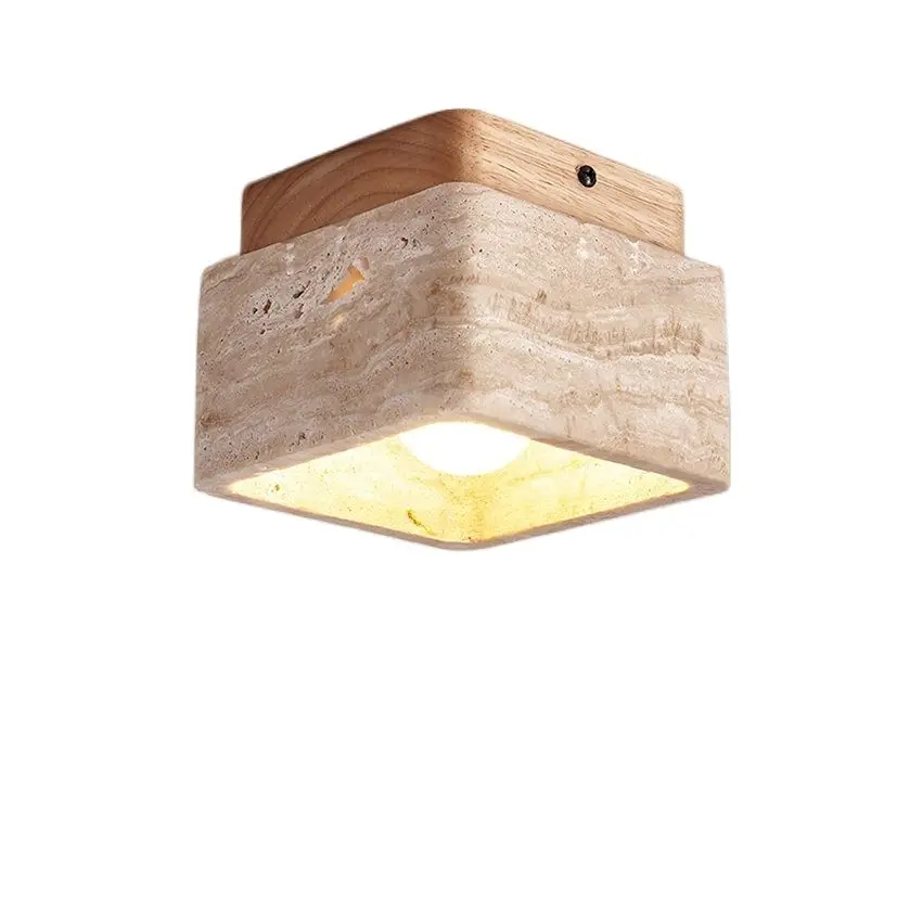 

Nordic square cream ceiling lights wabi-sabi style Japanese homestay balcony hallway bedroom entrance ceiling lamps fixtures