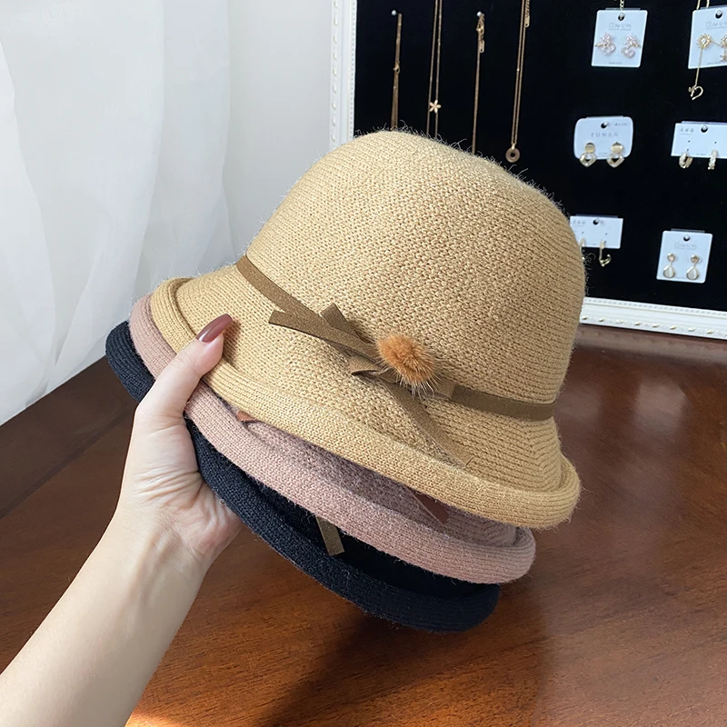 

Плотная Рыбацкая шапка детская осенне-зимняя купольная вязаная Корейская версия универсальная однотонная теплая Модная теплая шапка