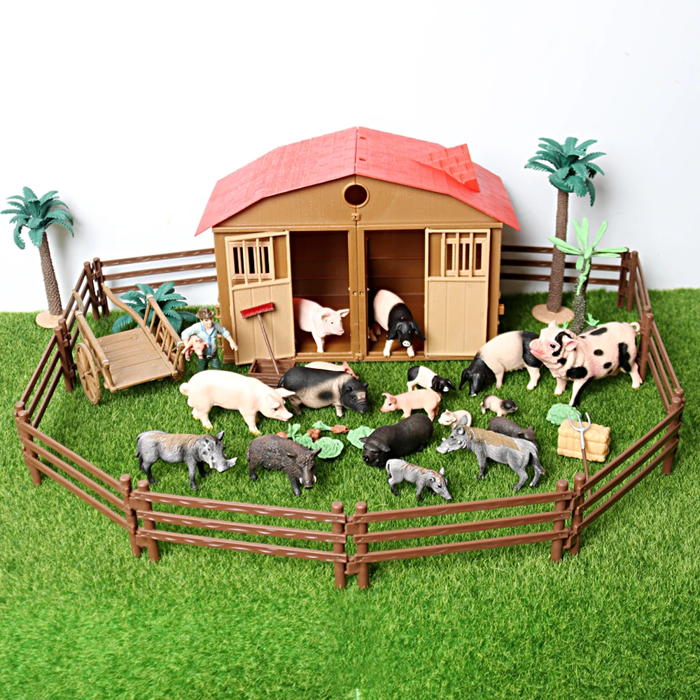 

Simulated Farm Poultry Animals Pig Sow Family Set Model Figurine Home Decor Action Figures Lovely Educational Craft Toys For Kid