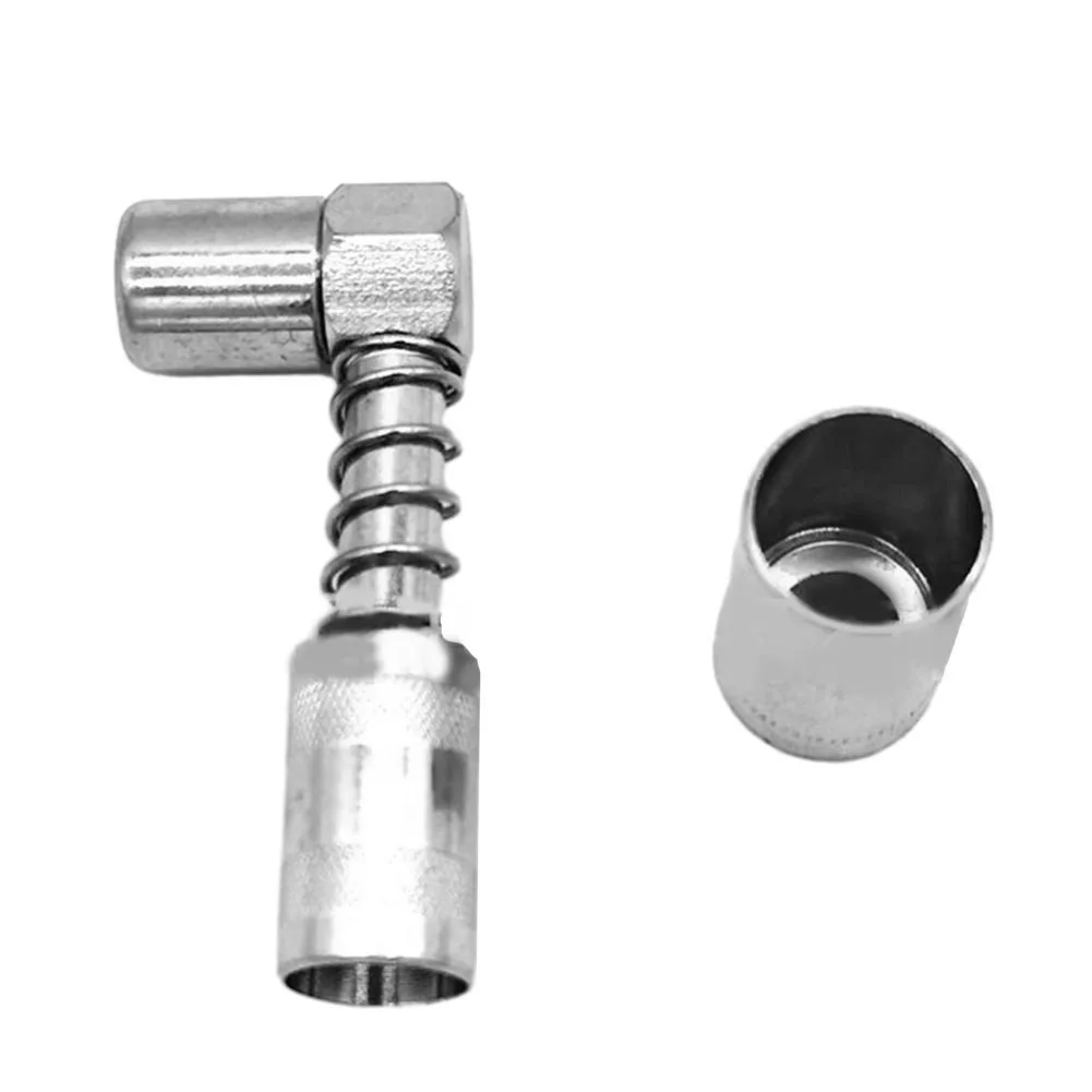 

2pcs 90 Degree Grease Nozzle Adapter 3 Jaw Coupler Grease Fitting Tool With Sleeve 3000-4500PSI Carbon Steel Spring-Loaded Sleev