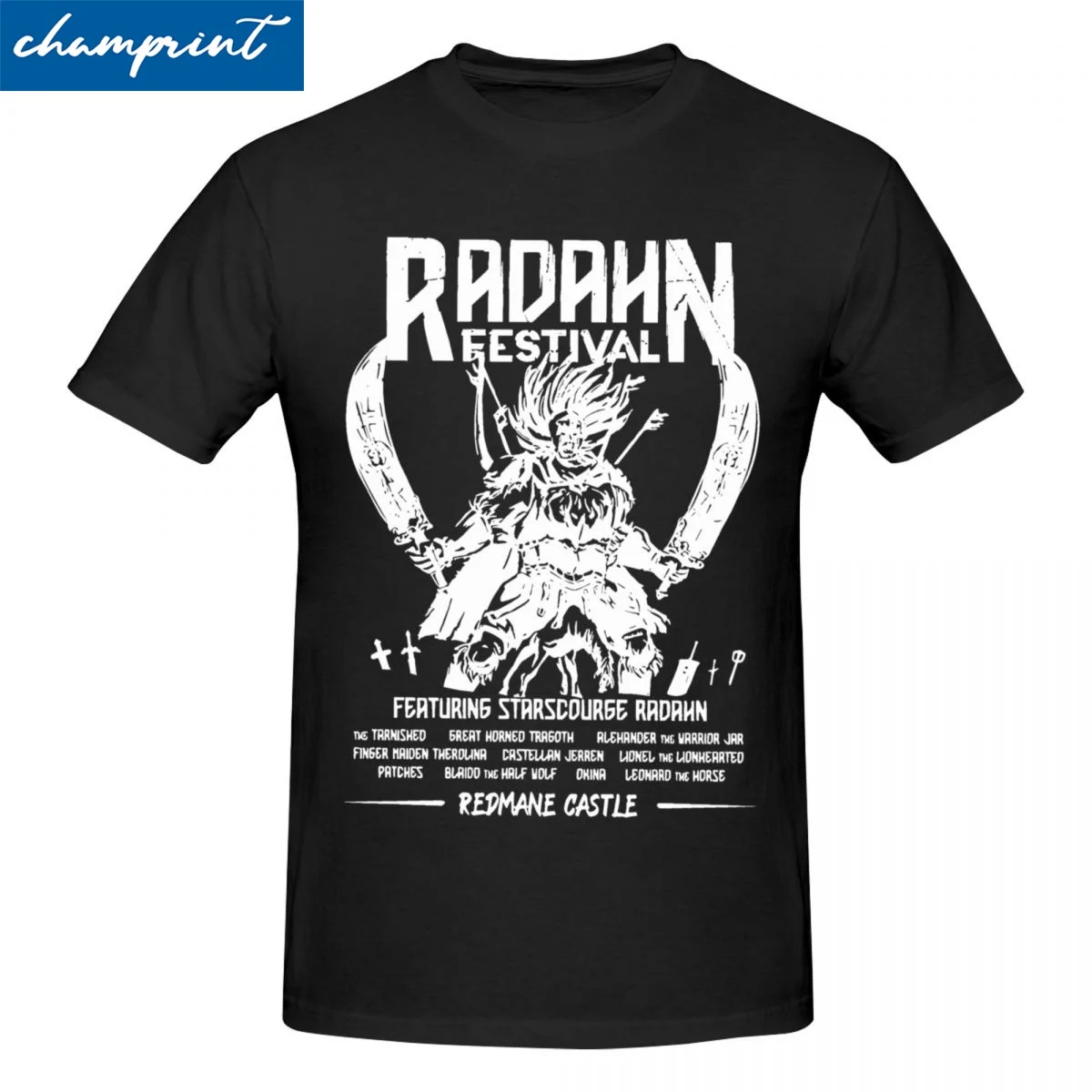 Festiwal Radahn koszulka dla mężczyzn kobiety Eldened-Ringed Game niesamowite 100% bawełniane koszulki z krótkim rękawem T Shirt ubrania