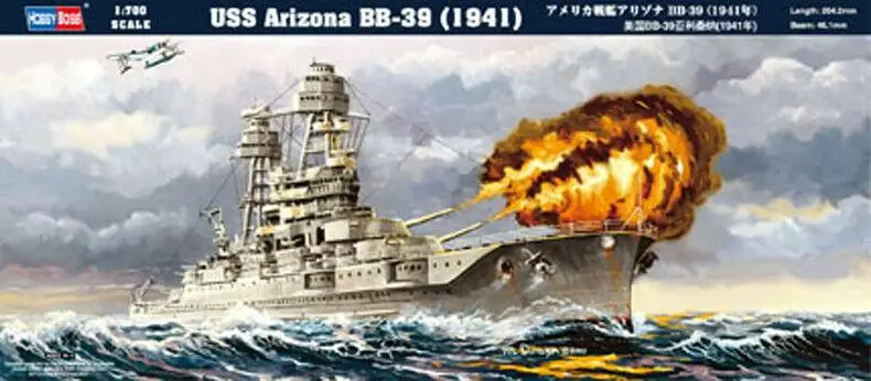 

Hobby Kit Hobby Boss 83401 1/700 USS Arizona BB-39 1941 Battleship Model Kit Warship Baot DIY toys