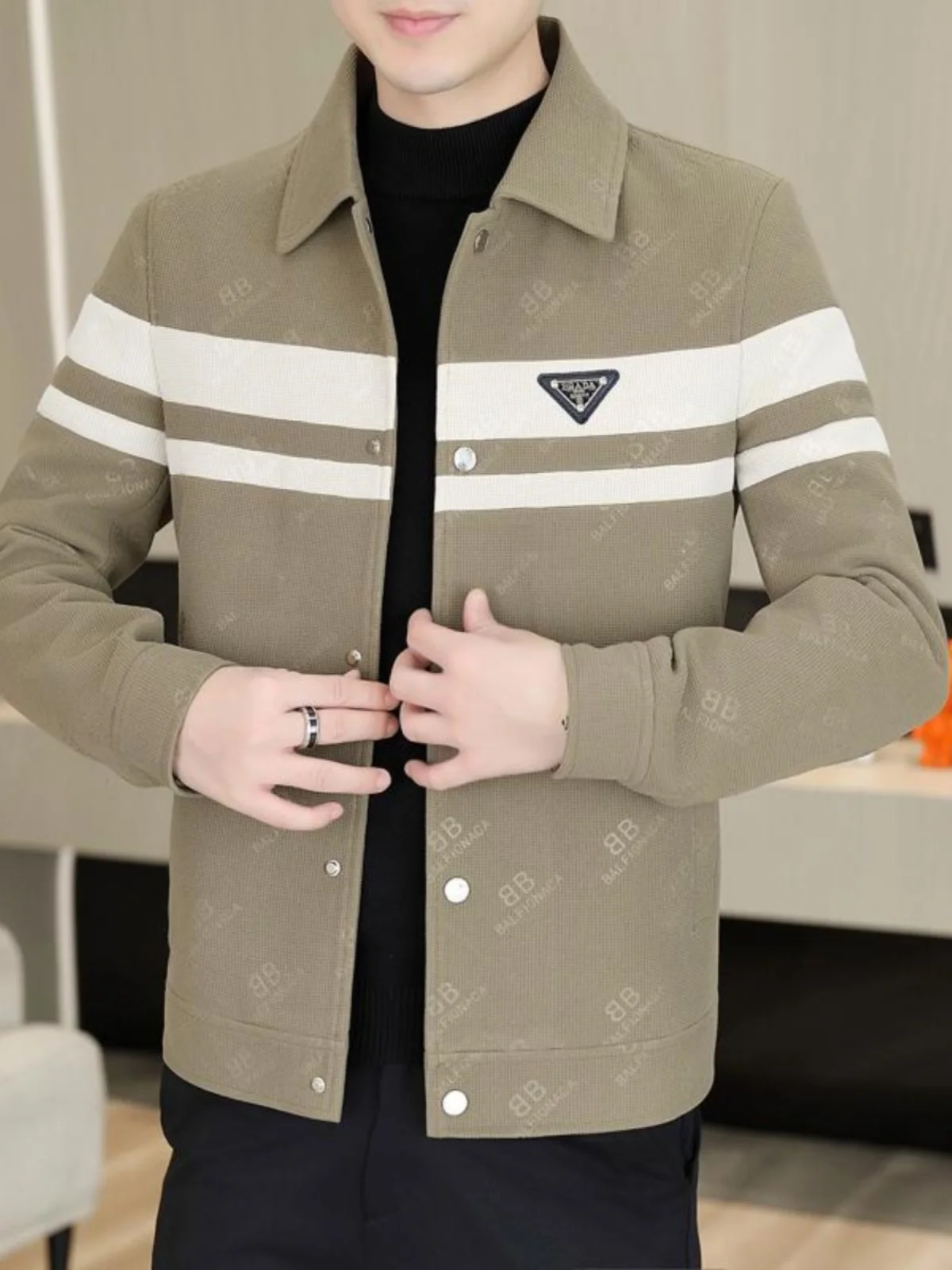 Верхняя одежда мужская элитная модная контрастного цвета осенне-зимняя с