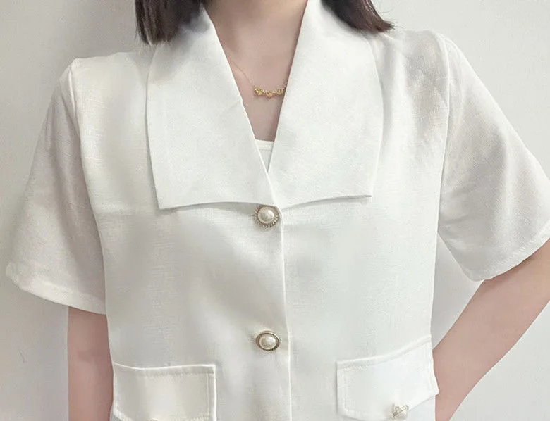 Blazer for Women Jacket F2023 Spring and Summer New Loose Casual Short-sleeved Women Blazer Jacket