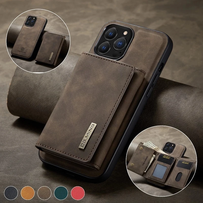 

Magnetic Leather Phone Case With Card Case For iPhone 11 12 13 Pro Max Mini X XS XSMax XR SE 7 8Plus
