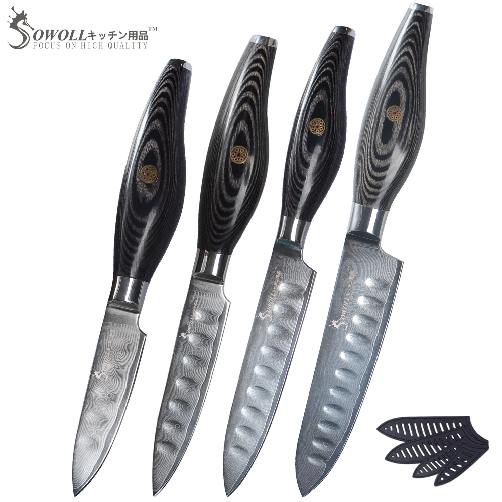 

Sowoll Damascus Knives Kitchen Cutlery Tool 3"4"5"6"INCH Stainless Steel 67 Layers VG10 Damascus Steel Chef Utility Fruit Knife