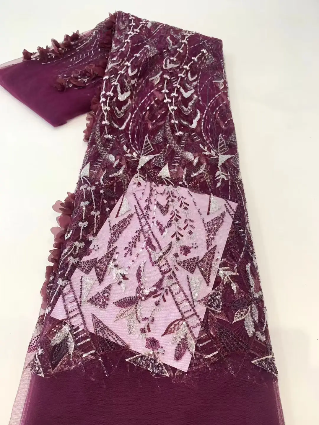 Африканская кружевная ткань с 3d цветами высококачественные кружевные вышитые