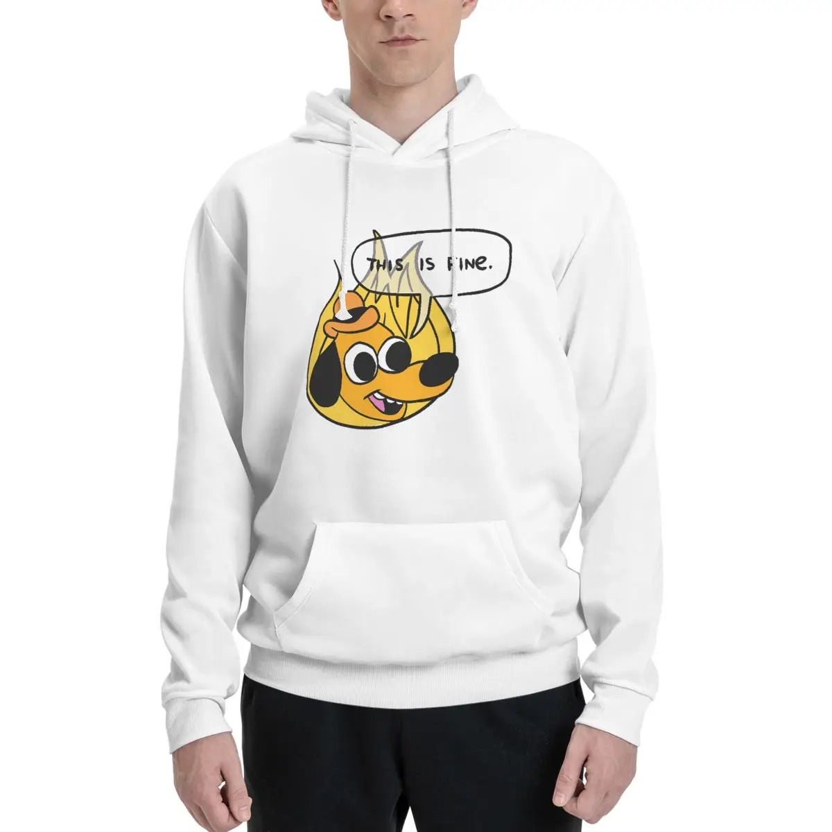 

Couples Plus Velvet Hooded Sweater Casual This Is Fine Meme 17 Top Quality sexy Hooded rope Hoodie High quality Fitness